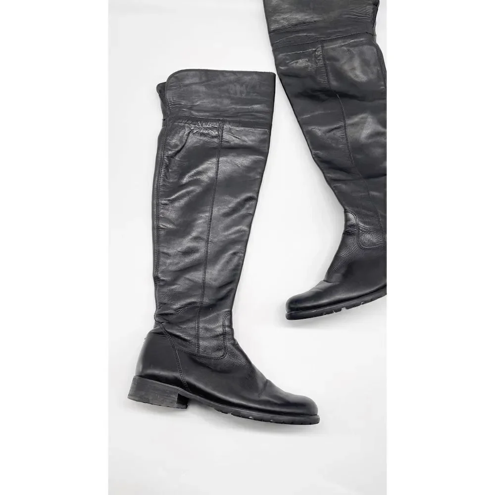 GABOR Black Leather High Boots